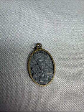 St. Anthony Religious Medal Pendant - Two-Tone Metal